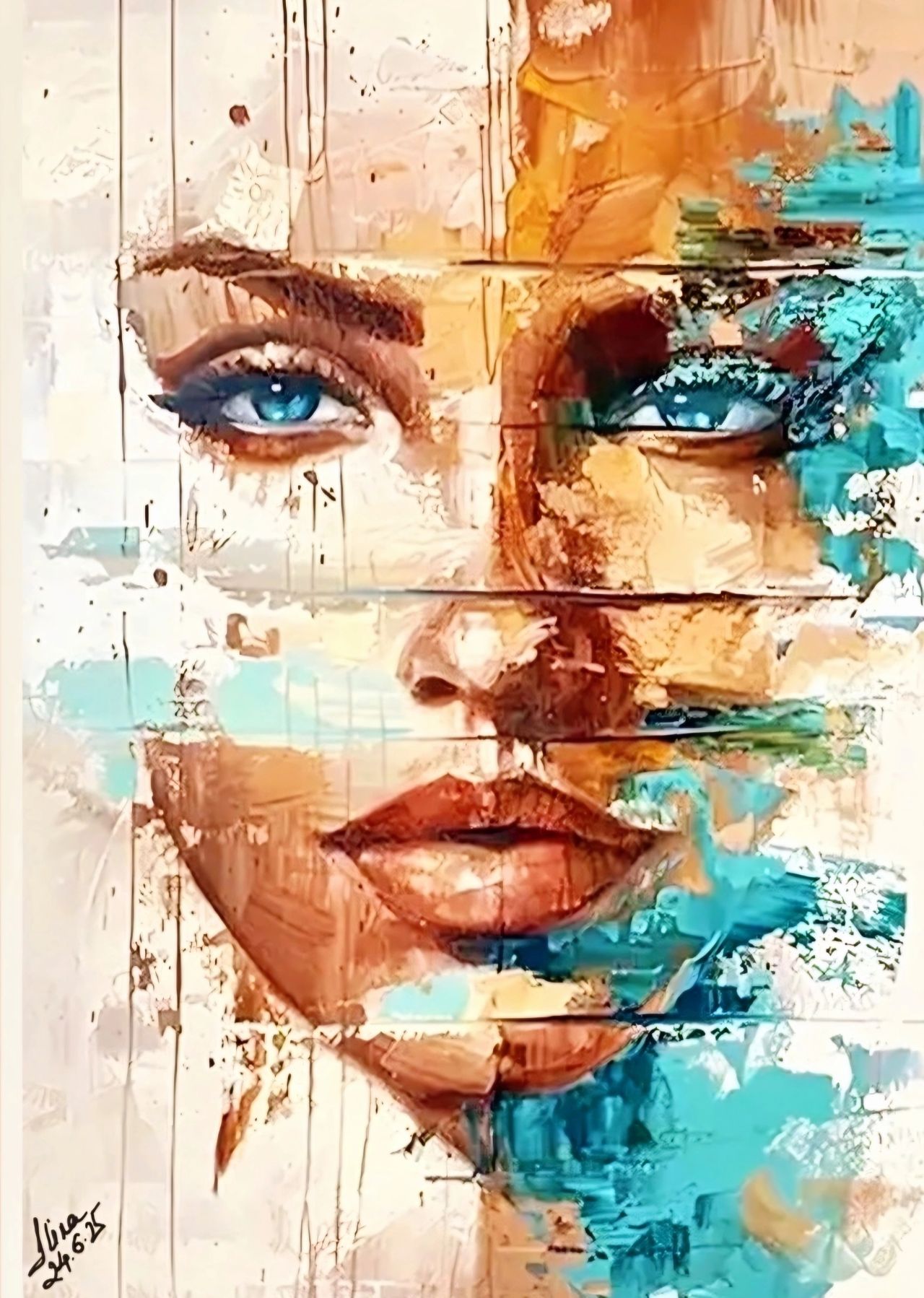 ArteDiAlina.com painting: blue lenses